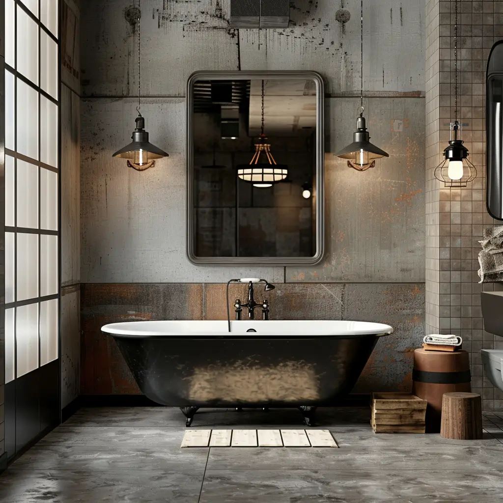 industriële look badkamer
