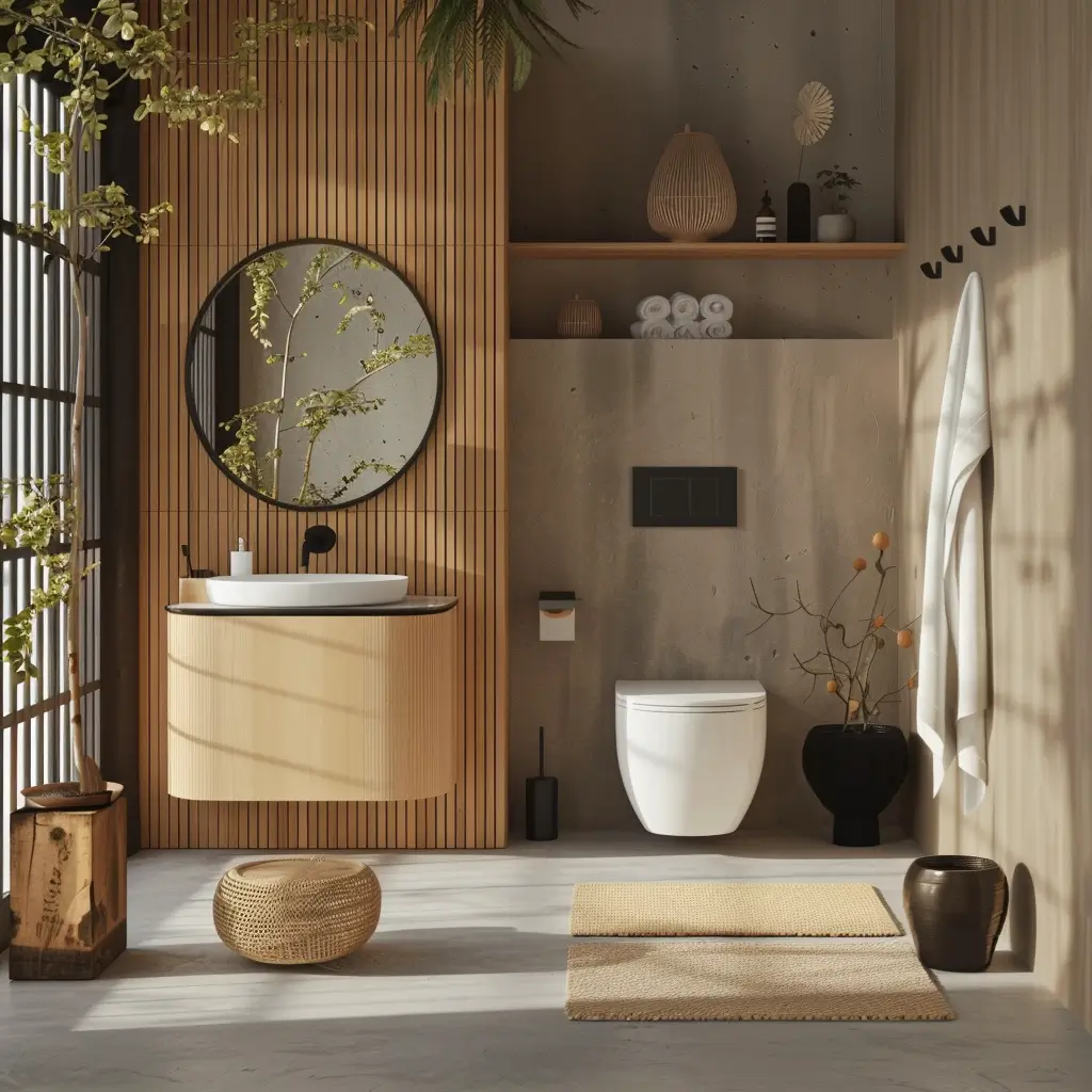 Japandi badkamer accessoires