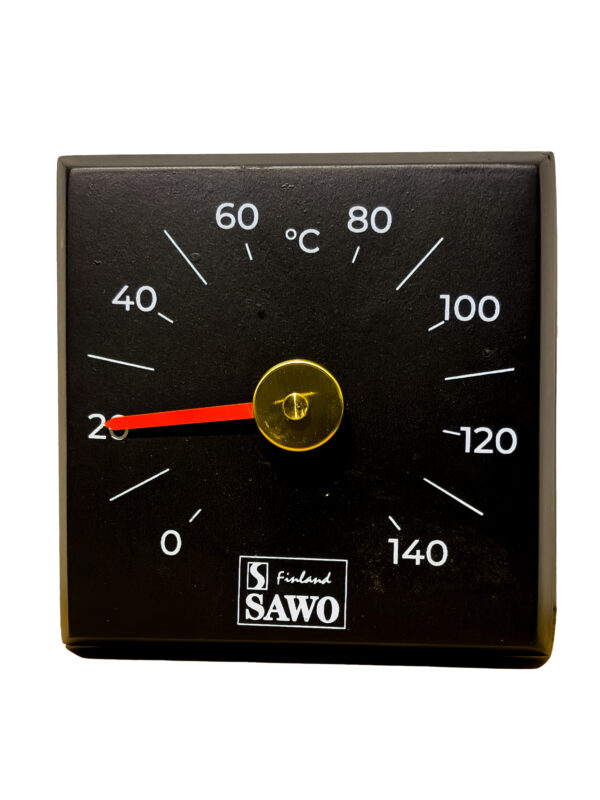 Sawo Sauna thermometer vierkant zwart
