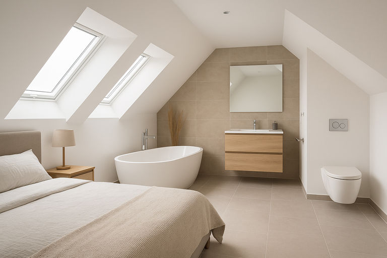 badkamer ensuite op zolder