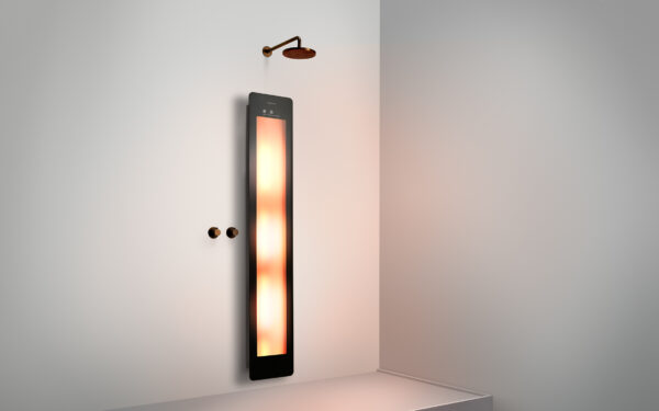 Sunshower Large One Black - H 185 x B 33 x D 12 cm - Opbouw vlak