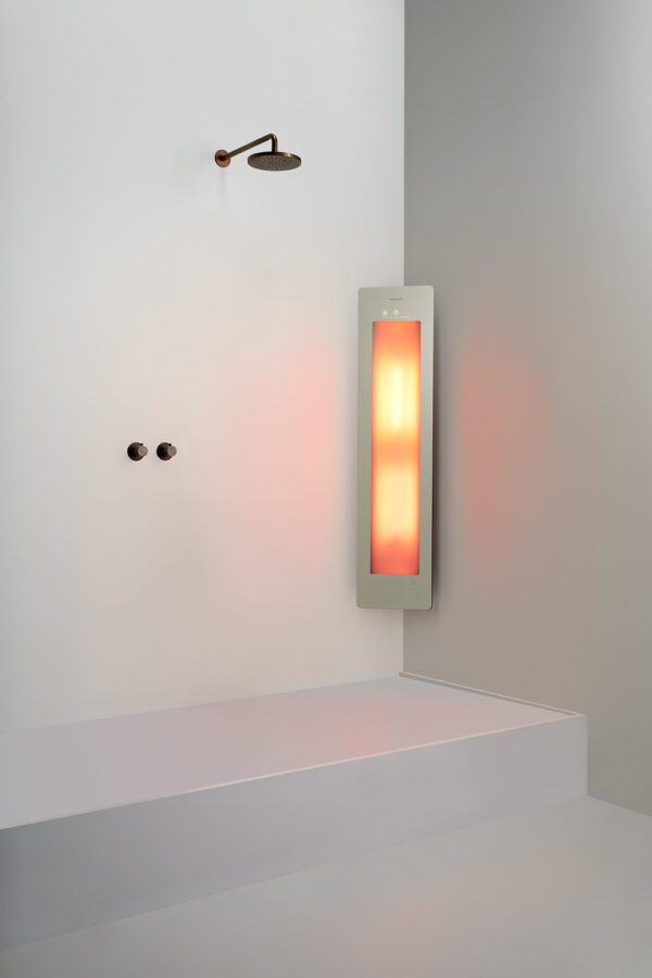 Sunshower Medium Plus Sand White - H 140 x B 33 x D 25 cm - Opbouw hoek