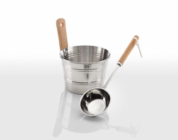 Edelstalen sauna emmer met lepel