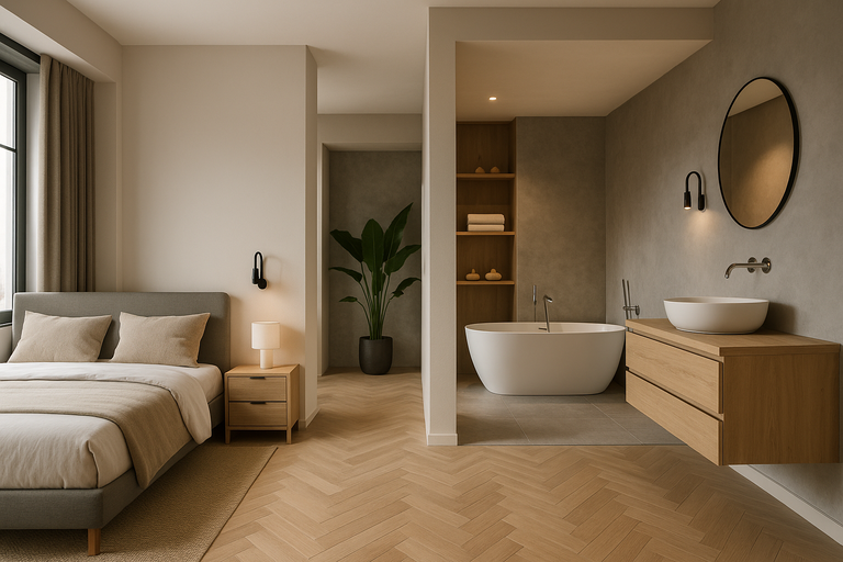 slaapkamer met badkamer ensuite